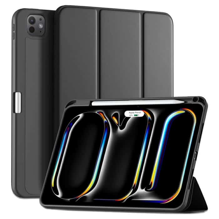For Apple iPad Pro 11 (2024) /Pro 13 2024 Pencil Holder Case, Folio Leather Stand Smart Cover For Apple iPad Pro 11 (2024) /Pro 13 2024 Pencil Holder Case, Folio Leather Stand Smart Cover
